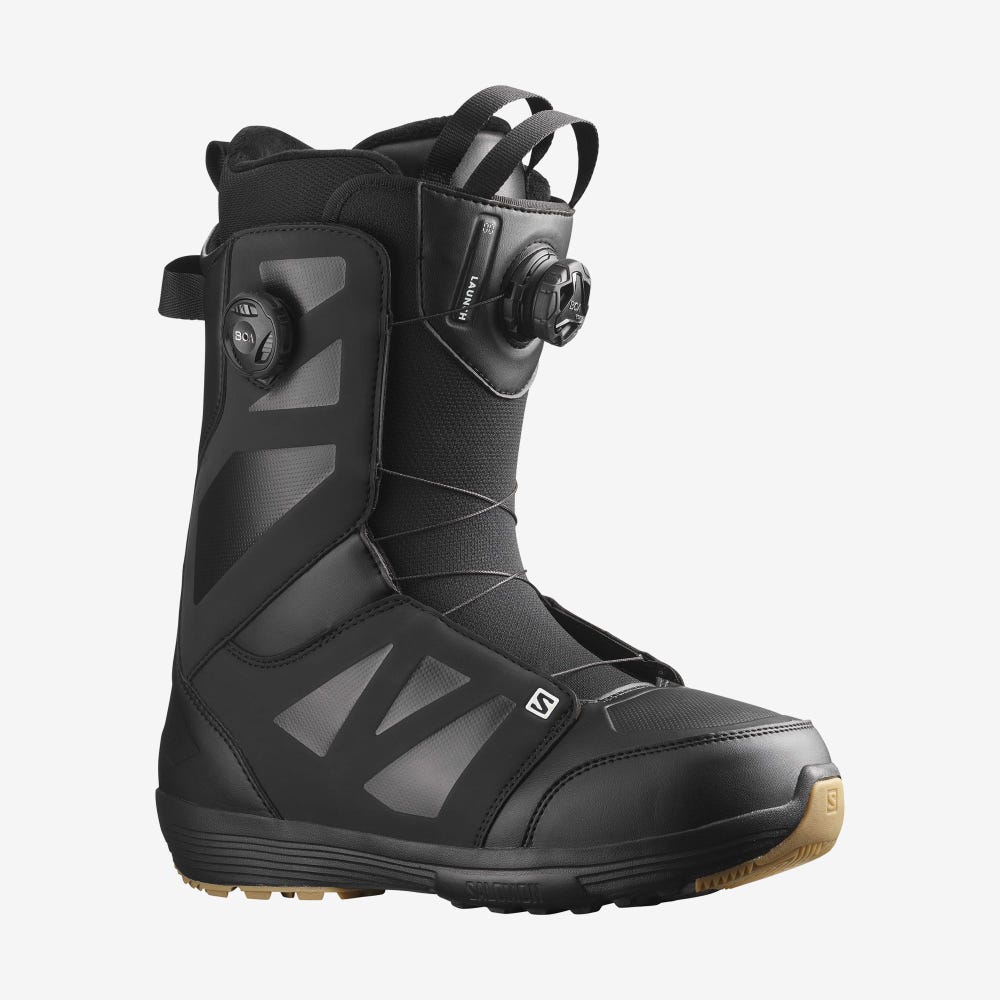 Salomon LAUNCH BOA SJ BOA Férfi Snowboard Bakancs Fekete/Fehér | TEO681340