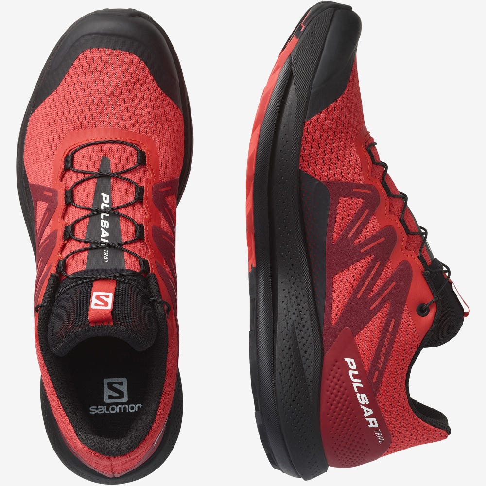 Salomon PULSAR TRAIL Férfi Terepfutó Cipő Piros/Piros/Fekete | FUV054317