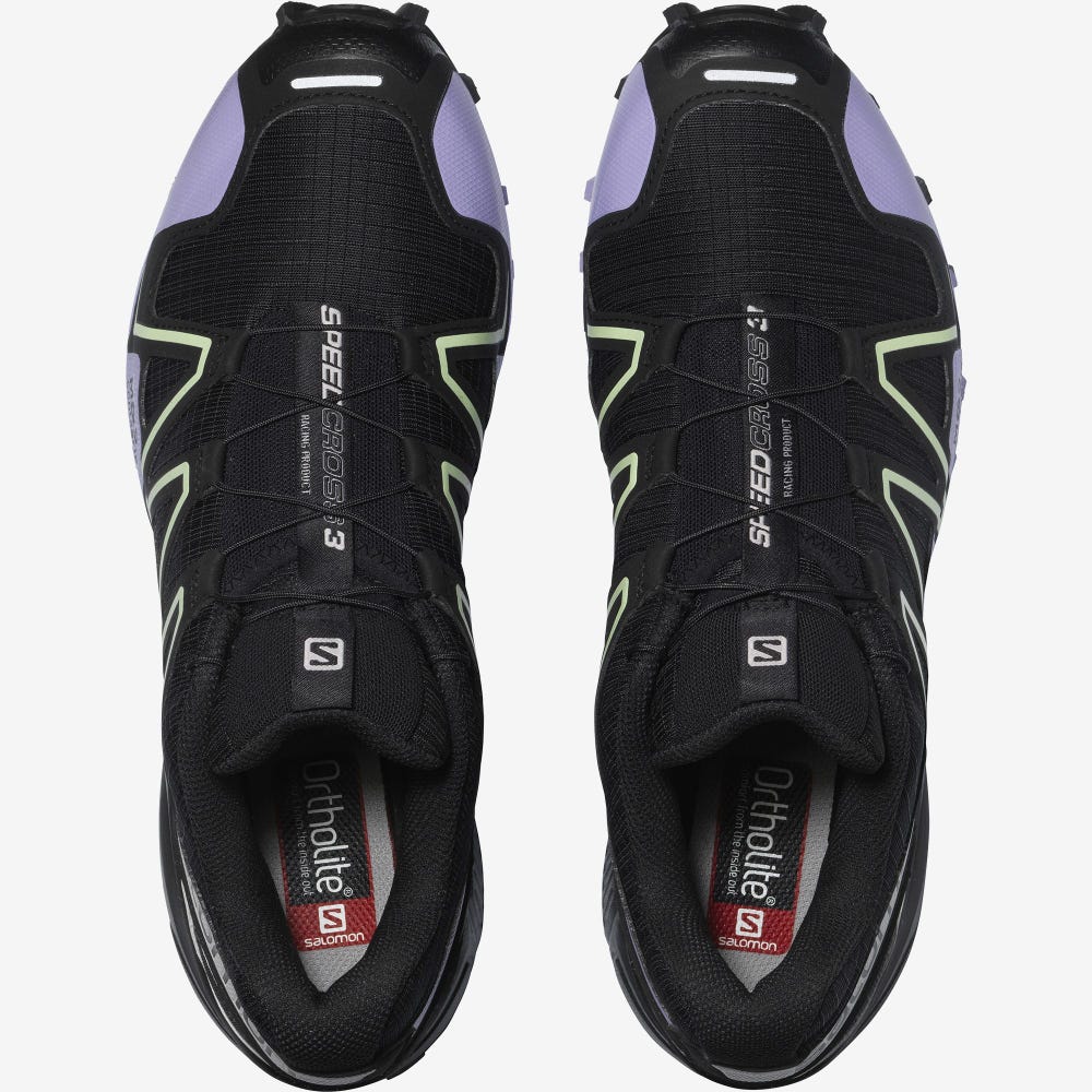 Salomon SPEEDCROSS 3 Női Sportcipő Fekete/Levendula/Zöld | ATH984056