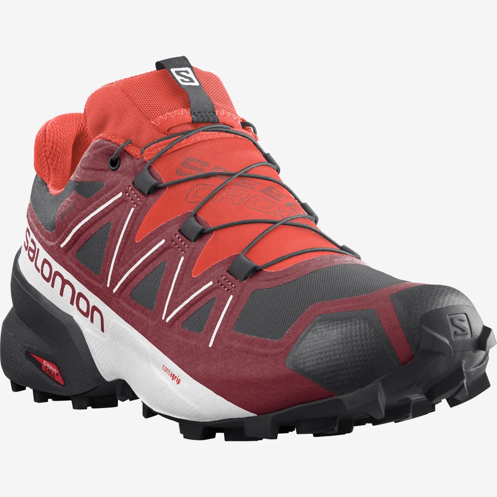 Salomon SPEEDCROSS 5 GORE-TEX Férfi Terepfutó Cipő Piros/Fehér/Fekete | RQL387156