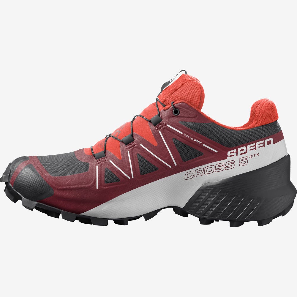 Salomon SPEEDCROSS 5 GORE-TEX Férfi Terepfutó Cipő Piros/Fehér/Fekete | RQL387156