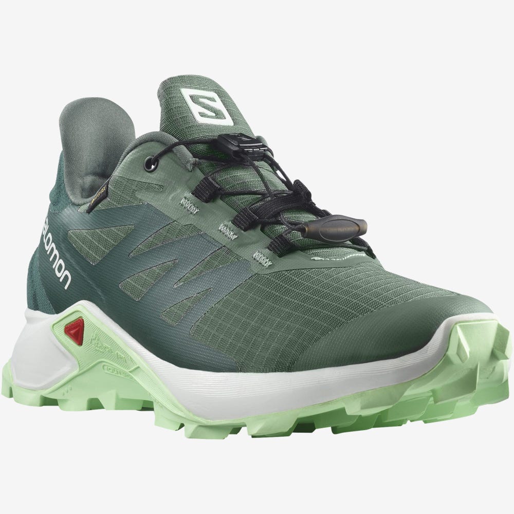 Salomon SUPERCROSS 3 GORE-TEX Női Terepfutó Cipő Zöld/Fehér/Zöld | SRL840619