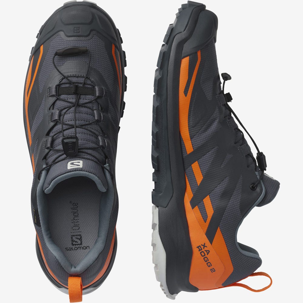 Salomon XA ROGG 2 GORE-TEX Férfi Terepfutó Cipő Szürke/Narancssárga | KNH750168