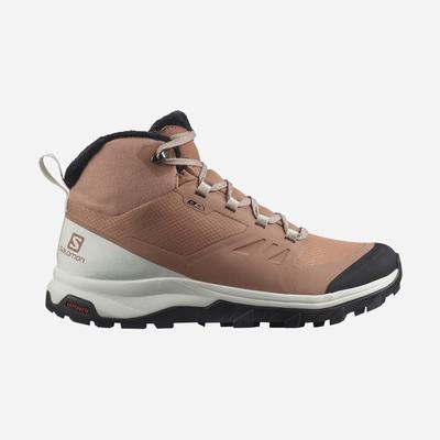 Salomon OUTSNAP CLIMASALOMON™ WATERPROOF Női Téli Bakancs Bézs/Világos Sárga/Fekete | BQF261508