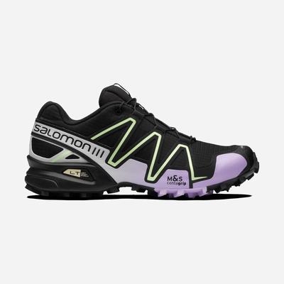 Salomon SPEEDCROSS 3 Női Sportcipő Fekete/Levendula/Zöld | ATH984056