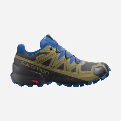 Salomon SPEEDCROSS 5 GORE-TEX Férfi Terepfutó Cipő Fekete/Zöld | OGX245618