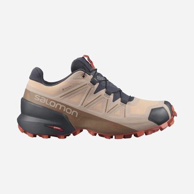 Salomon SPEEDCROSS 5 GORE-TEX Női Terepfutó Cipő Bézs/Narancssárga | CFN391562