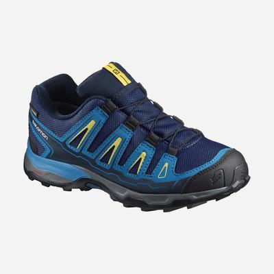 Salomon X-ULTRA MID GORE-TEX Gyerek Túrabakancs Kék/Sárga | YFO842579